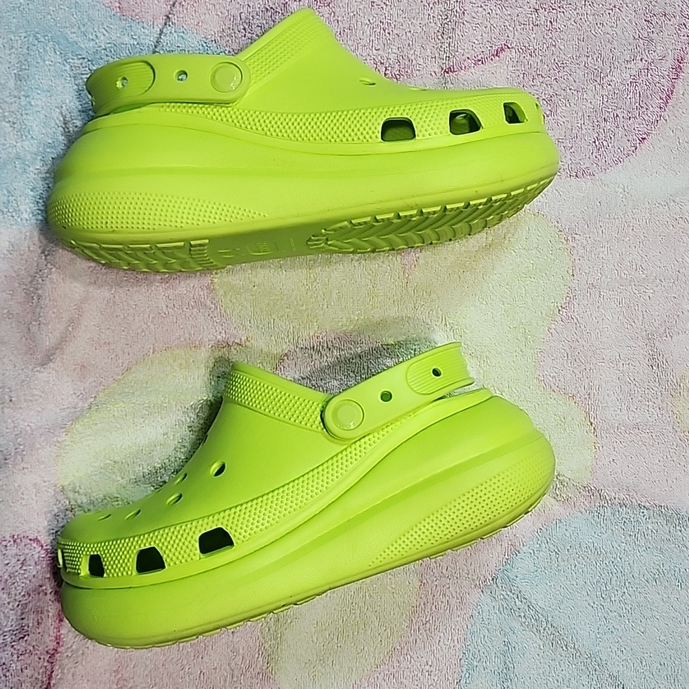 Crocs Crush Platform Clogs in Lime Green Women SZ 8 / Men SZ 6 - Picture 2 of 12